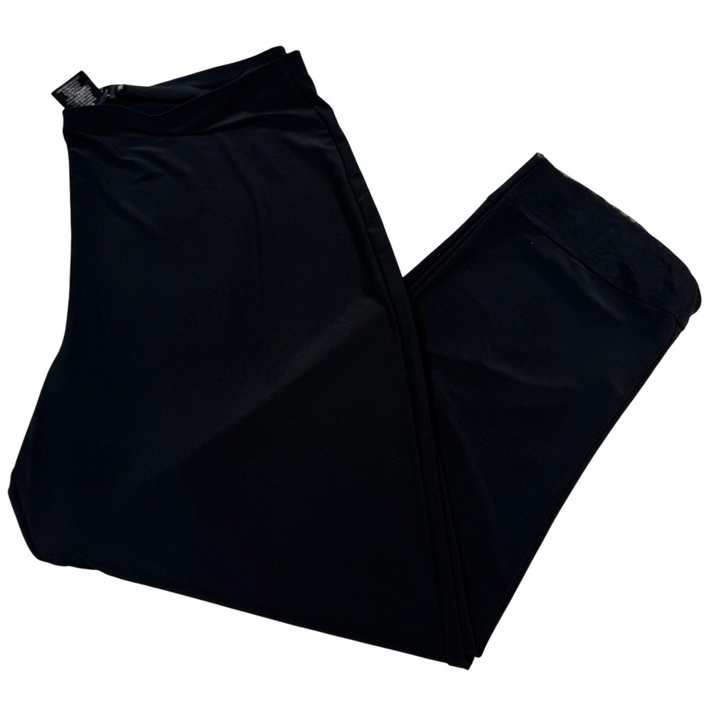 Sympli Women‎ 16 Black Jersey Knit Straight Leg Crop Pants Minimal Comfy Casual